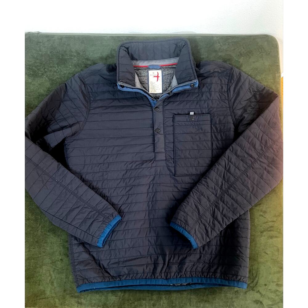 Relwen Navy Blue Quilted Popover Pullover Jacket Sweater Sweatshirt S Huckberry